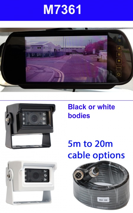 7 inch mirror monitor monitor and small CCD reversing camera